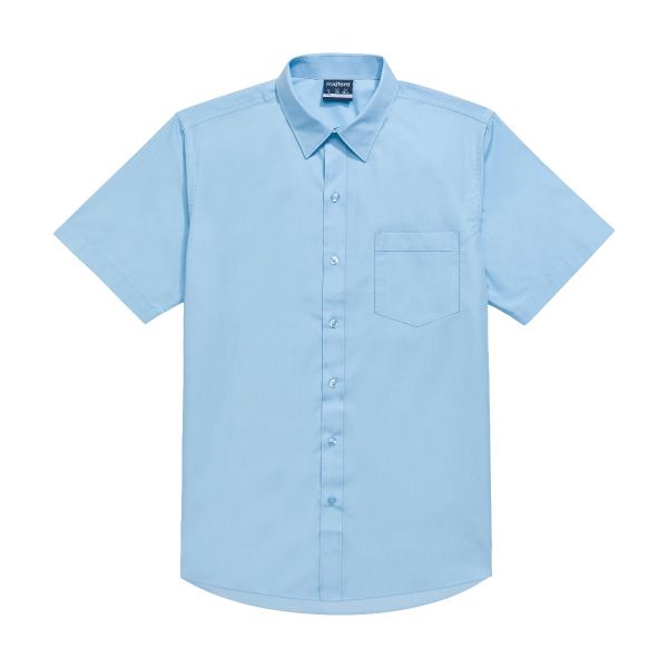 blue short sleeve school shirt
