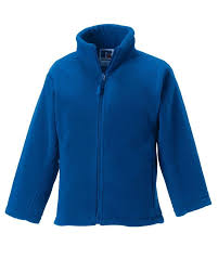 plain blue school fleece jacket