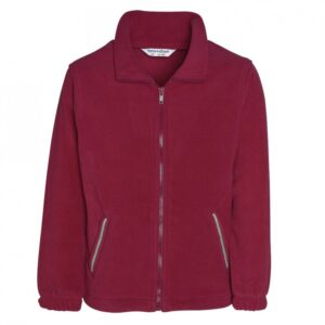 plain maroon school fleece jacket